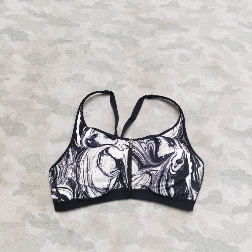 Victoria's Secret Sports Bra Womens 36C Black Front Closure